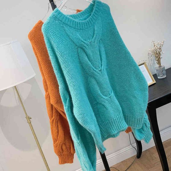 makaron knitted soft milk blue sweater women's new autumn pullover loose outer wear lazy coat, White;black
makaron knitted soft milk blue sweater women's new autumn pullover loose outer wear lazy coat, White;black
