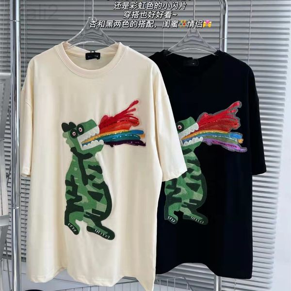 women's t-shirt designer 6032902 2022 summer new net red dinosaur spray rainbow sequin embroidery trendy short sleeve t-shirt 0v8j, White
women's t-shirt designer 6032902 2022 summer new net red dinosaur spray rainbow sequin embroidery trendy short sleeve t-shirt 0v8j, White