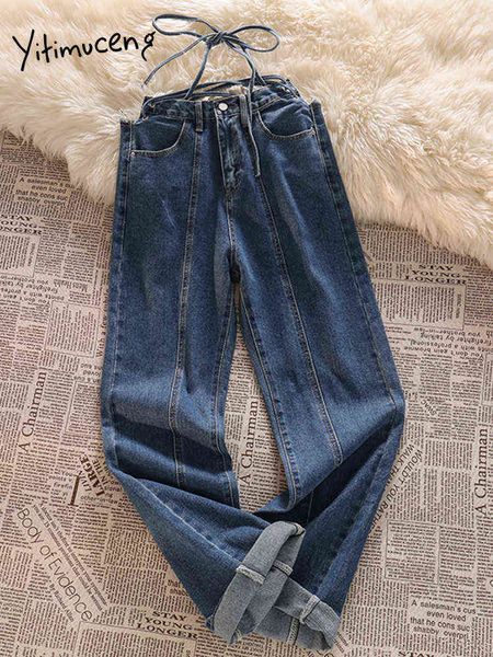 yitimuceng jeans women wide pipes lace up spliced 2022 casual denim pants summer streetwear straight jeans female casual pants l220726, Blue
yitimuceng jeans women wide pipes lace up spliced 2022 casual denim pants summer streetwear straight jeans female casual pants l220726, Blue
