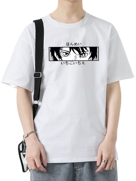 men japanese letter & figure graphic tee x4qf#, White;black 
men japanese letter & figure graphic tee x4qf#, White;black