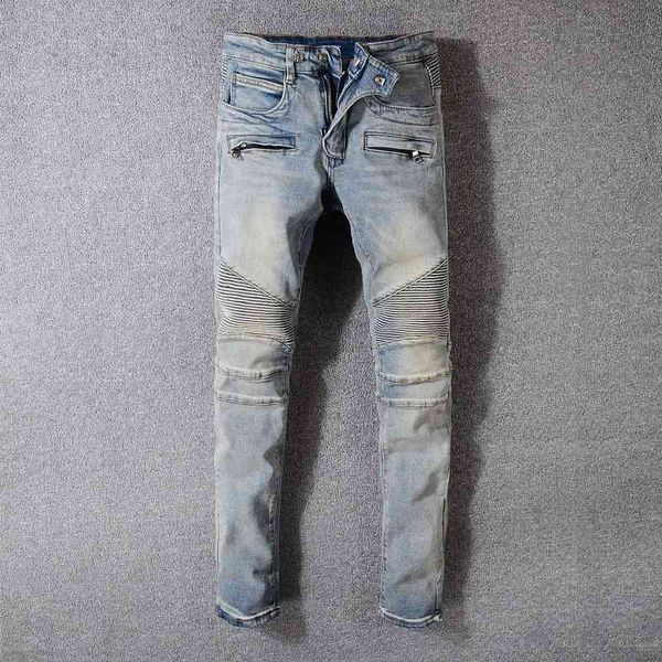 men's jeans 1051 high street fashion brand motorcycle jeans men's used stitching pants personalized slim leggings y0d5, Blue
men's jeans 1051 high street fashion brand motorcycle jeans men's used stitching pants personalized slim leggings y0d5, Blue