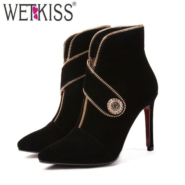 wetkiss new winter ankle women boots pointed toe flock footwear zip crystal female boot fashion wedding shoes women red 201102, Black
wetkiss new winter ankle women boots pointed toe flock footwear zip crystal female boot fashion wedding shoes women red 201102, Black