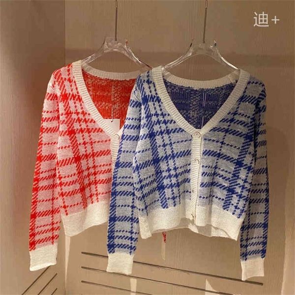 2022 new special offer early autumn checkered contrast knit v-neck cardigan women's slim temperament long sleeve hollow out coat, White
2022 new special offer early autumn checkered contrast knit v-neck cardigan women's slim temperament long sleeve hollow out coat, White