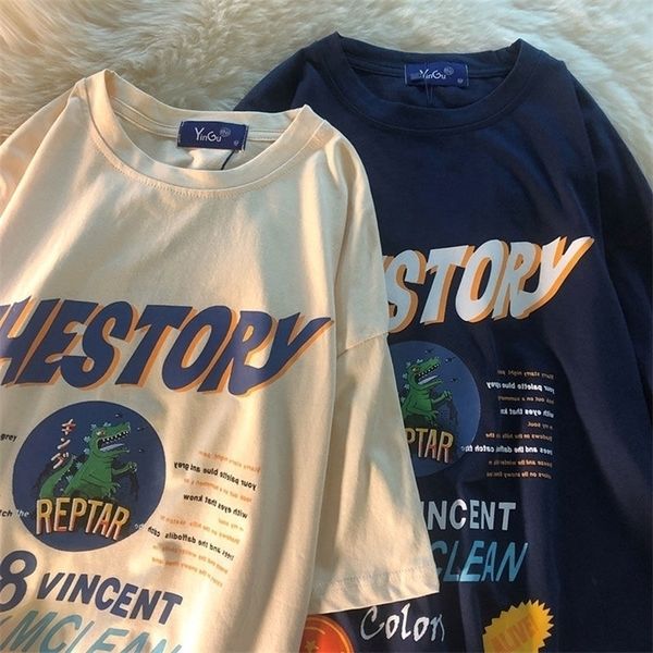 10jqk-american retro trend oversized harajuku round neck t-shirt women dinosaur pure cotton loose wild short-sleeved men 220402, White
10jqk-american retro trend oversized harajuku round neck t-shirt women dinosaur pure cotton loose wild short-sleeved men 220402, White