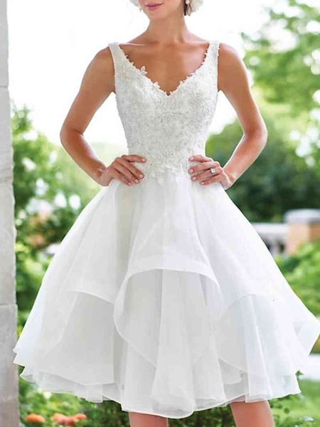 ball gown wedding dresses short princess bride double shoulder wedding dress fluffy skirt perspective backless lace dress, White
ball gown wedding dresses short princess bride double shoulder wedding dress fluffy skirt perspective backless lace dress, White