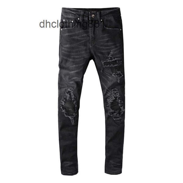 european and american designer men jeans pants trend amirs high street fashion brand black ragged patch jeans elastic slim fit sma, Blue
european and american designer men jeans pants trend amirs high street fashion brand black ragged patch jeans elastic slim fit sma, Blue
