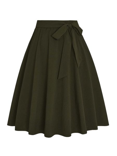 plus tie front plicated detail skirt n3ke#, Black