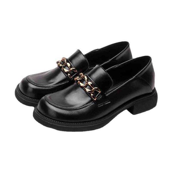 dress shoes women british style small leather shoes luxury metal chain platform loafers flat sandals beach 220315, Black
dress shoes women british style small leather shoes luxury metal chain platform loafers flat sandals beach 220315, Black
