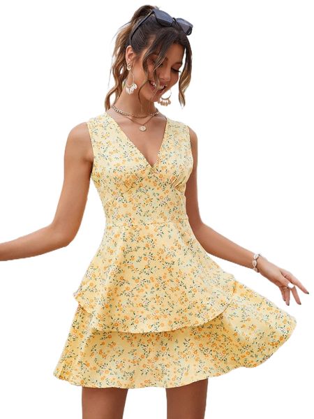 ditsy floral print two layer hem dress c4gn#, Black;gray
ditsy floral print two layer hem dress c4gn#, Black;gray