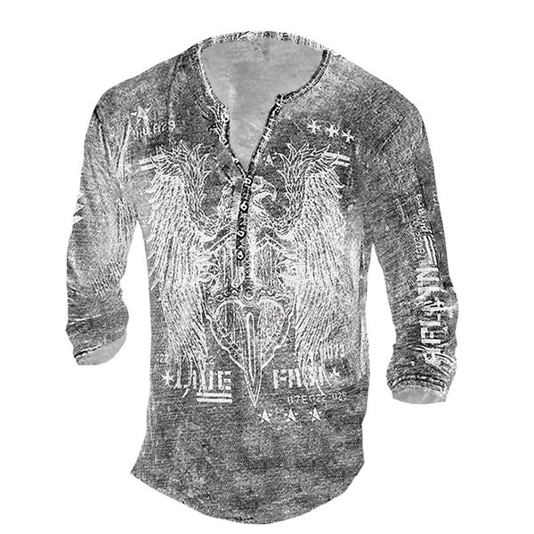 men's henley shirt t shirt 3d print graphic eagle plus size henley street casual button-down print long sleeve basic casual classic bi, White;black
men's henley shirt t shirt 3d print graphic eagle plus size henley street casual button-down print long sleeve basic casual classic bi, White;black