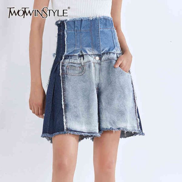 casual hit color denim short for women high waist patchwork pocket wide leg shorts female summer fashion style 210423, White;black
casual hit color denim short for women high waist patchwork pocket wide leg shorts female summer fashion style 210423, White;black
