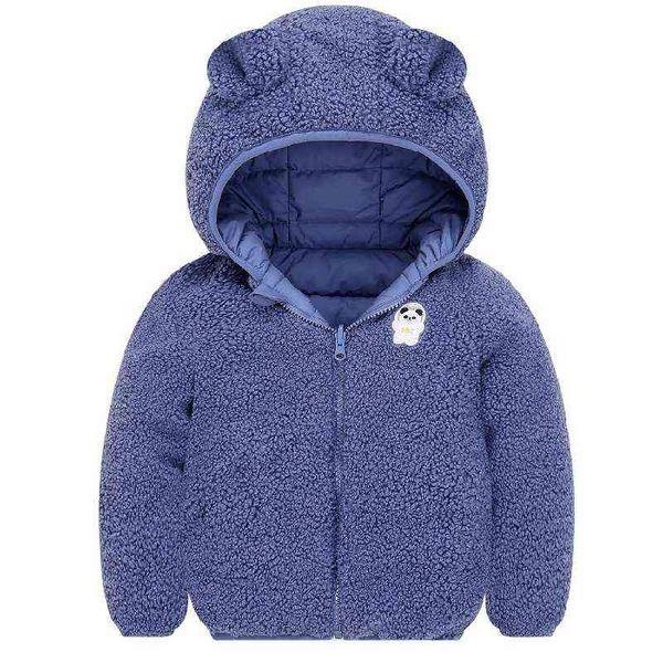 new children plush thickened double sided down cotton jacket for children 0-6 year in autumn and winter j220718, Blue;gray
new children plush thickened double sided down cotton jacket for children 0-6 year in autumn and winter j220718, Blue;gray