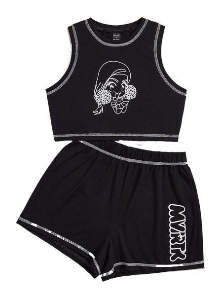 x mvtrtk c.ontrast stitch f.igure graphic tank & l.etter graphic s.horts x7aj#, White
x mvtrtk c.ontrast stitch f.igure graphic tank & l.etter graphic s.horts x7aj#, White