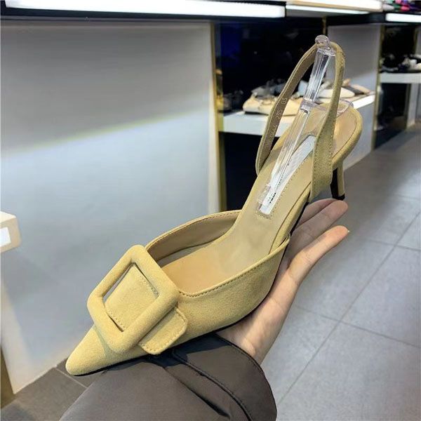 xiao xiaosu women's sandals fashion suede pointed toe square buckle back strap high heels, Black
xiao xiaosu women's sandals fashion suede pointed toe square buckle back strap high heels, Black
