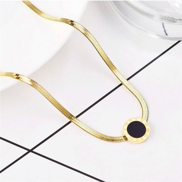 pendant necklaces 316l stainless steel golden roman numerals titanium necklace female snake bone chain non-fading jewelry, Silver
pendant necklaces 316l stainless steel golden roman numerals titanium necklace female snake bone chain non-fading jewelry, Silver