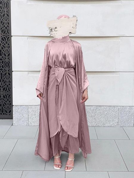 3 piece silky abaya set plain matching outfit women muslim fashion dubai saudi modesty open kimono long dress wrap skirt turkey cx220330, White
3 piece silky abaya set plain matching outfit women muslim fashion dubai saudi modesty open kimono long dress wrap skirt turkey cx220330, White