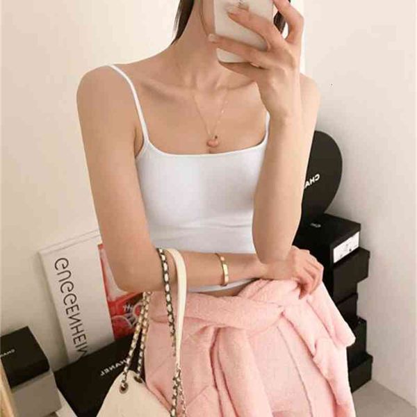 women's tanks & camis in the summer of 2022, simple bai wears suspenders, which is cool and pleasant. she likes to wear vests women, White 
women's tanks & camis in the summer of 2022, simple bai wears suspenders, which is cool and pleasant. she likes to wear vests women, White