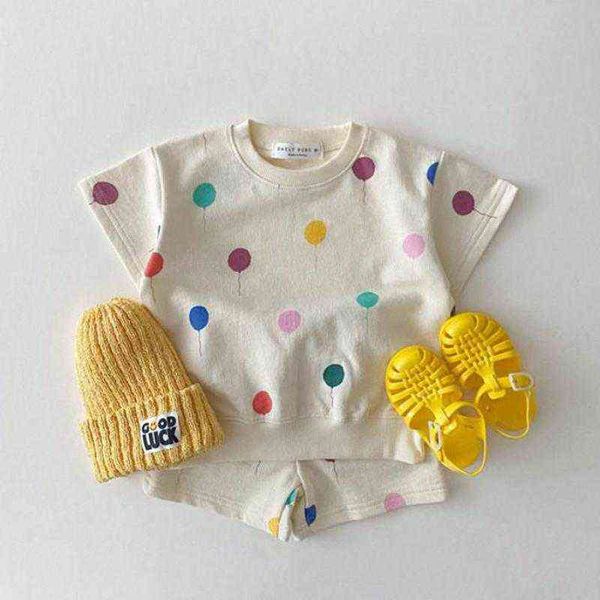 new kids baby cute balloon print clothing sets girls boys cotton short sleeve sweatshirts set children sport shorts suit aa220323, White
new kids baby cute balloon print clothing sets girls boys cotton short sleeve sweatshirts set children sport shorts suit aa220323, White