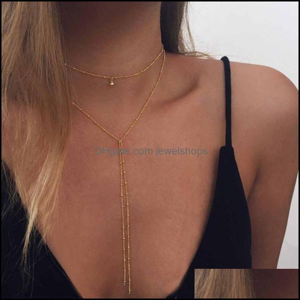 chains simple gold sier color chain choker necklace long beads tassel chokers necklaces for women layered collier jewelshops dhxj2, Silver
chains simple gold sier color chain choker necklace long beads tassel chokers necklaces for women layered collier jewelshops dhxj2, Silver