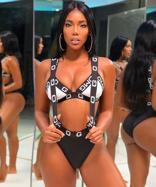 fashion designer women's swimsuit suspender split letter women bikini swimsuits, White;black
fashion designer women's swimsuit suspender split letter women bikini swimsuits, White;black