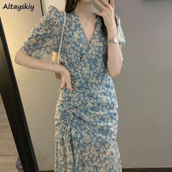 dress women all-match vestido mujer summer puff sleeve v-neck shirring sheath prairie chic floral blue slim tender fashion, Black;gray
dress women all-match vestido mujer summer puff sleeve v-neck shirring sheath prairie chic floral blue slim tender fashion, Black;gray