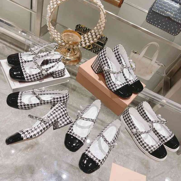 slippers miu mary jane shoes net red same qianniao lattice pearl square head high heels women's medium thick single, Black
slippers miu mary jane shoes net red same qianniao lattice pearl square head high heels women's medium thick single, Black