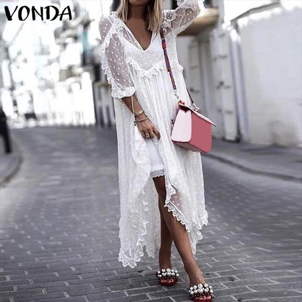 summer women white lace dress v-neck dot hollow asymmetrical hem holiday cardigan vestidos s-, Black;gray
summer women white lace dress v-neck dot hollow asymmetrical hem holiday cardigan vestidos s-, Black;gray