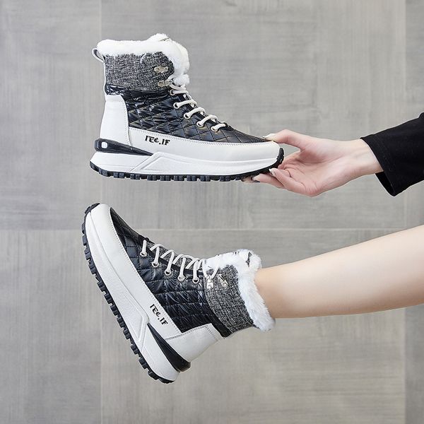 down leather waterproof women boots winter warm fur snow boots ankle platform chunky shoes booties female non slippery, Black;yellow
down leather waterproof women boots winter warm fur snow boots ankle platform chunky shoes booties female non slippery, Black;yellow
