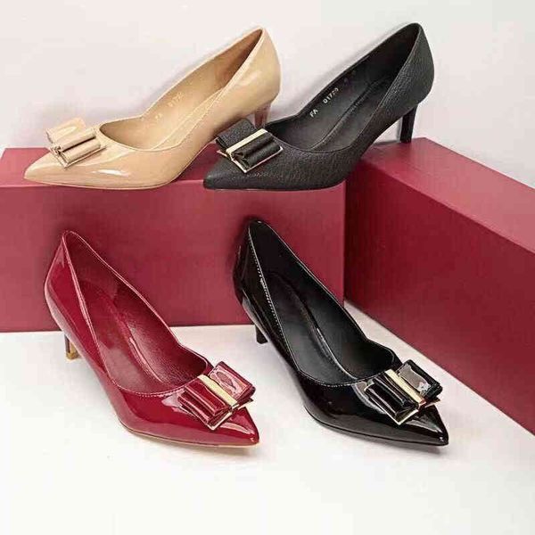 sandals -year-old f family leather buckle bow women's shoes exquisite pointed shallow mouth high heels versatile elegant temperament, Black 
sandals -year-old f family leather buckle bow women's shoes exquisite pointed shallow mouth high heels versatile elegant temperament, Black