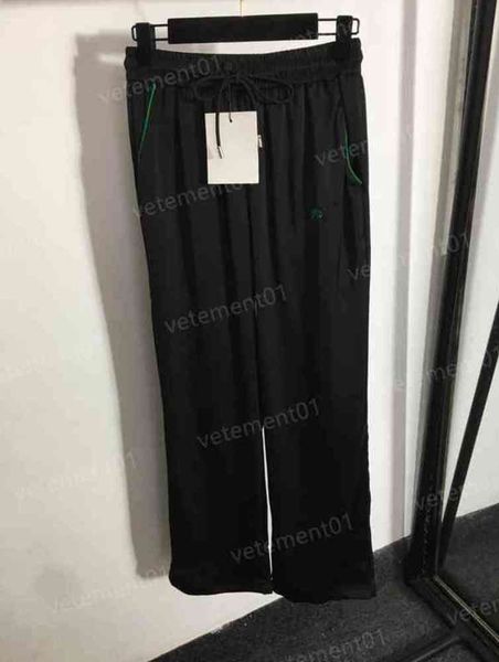designer womens pants floral print letter logo embroidery drawstring casual straight-leg trousers luxury noble style belt tether casual pant, Black;white
designer womens pants floral print letter logo embroidery drawstring casual straight-leg trousers luxury noble style belt tether casual pant, Black;white