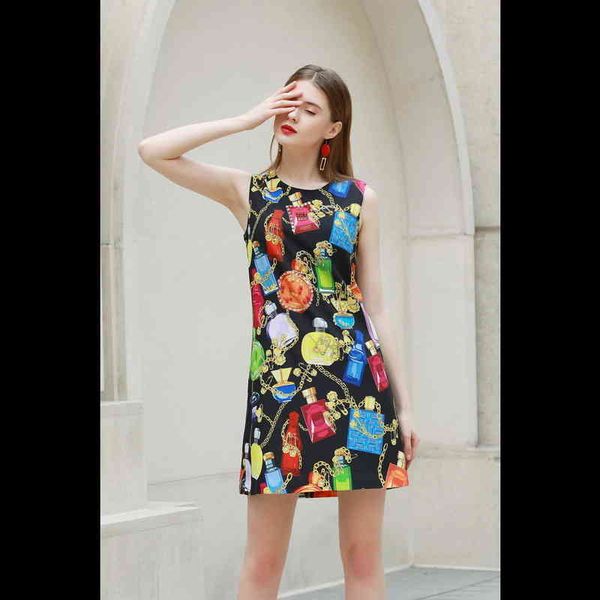 casual dresses fashion perfume bottle, printed skirt summer women's wear, heavy duty, diamond lined vest dress. zm6e, Black;gray
casual dresses fashion perfume bottle, printed skirt summer women's wear, heavy duty, diamond lined vest dress. zm6e, Black;gray
