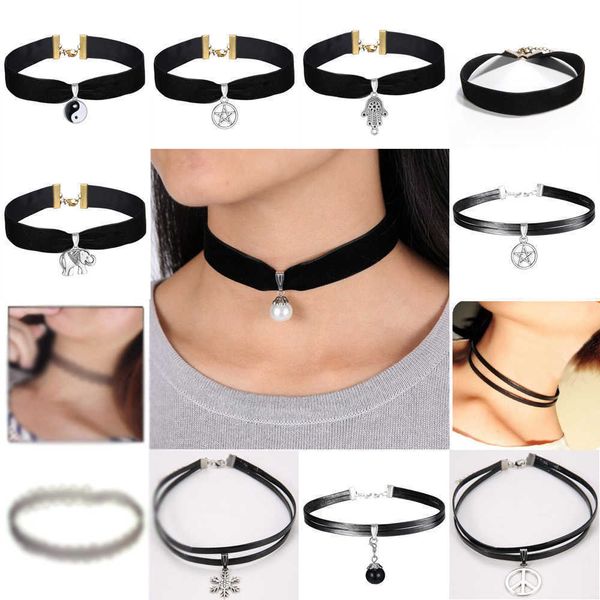 handmade velvet lace vintage choker necklace for women collar torques neck jewelry black boho stretch yin yang charm gothic punk, Silver
handmade velvet lace vintage choker necklace for women collar torques neck jewelry black boho stretch yin yang charm gothic punk, Silver