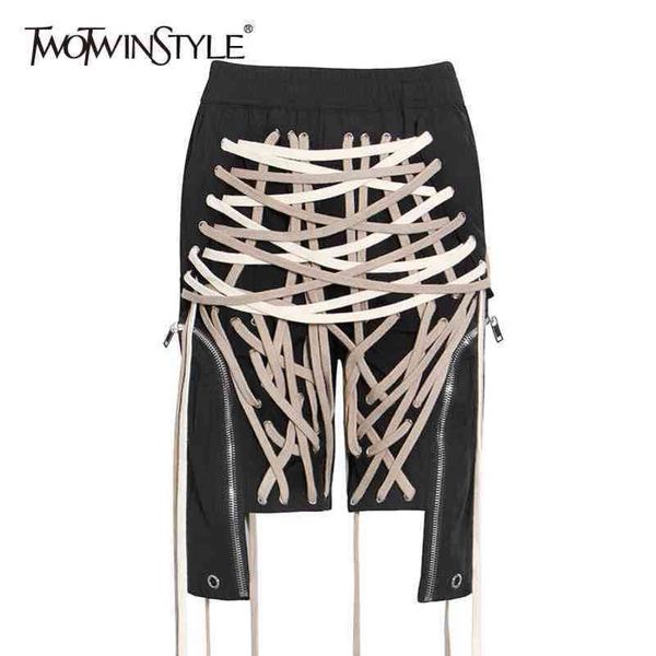 bandage hit color pants for women high waist cross irregular hem casual trousers female fashion clothing 210423, Black;white
bandage hit color pants for women high waist cross irregular hem casual trousers female fashion clothing 210423, Black;white