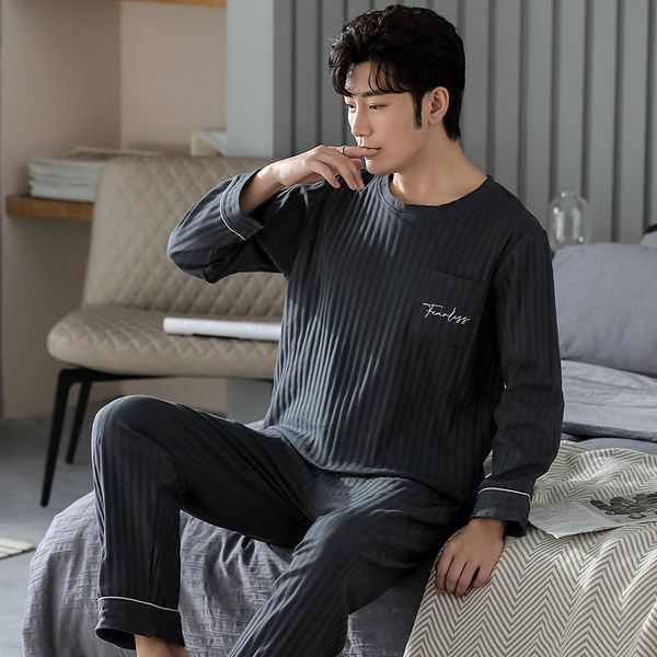 men's sleepwear men's pajamas set spring autumn leisure elastic waist men sleepw 220823, Black;brown
men's sleepwear men's pajamas set spring autumn leisure elastic waist men sleepw 220823, Black;brown