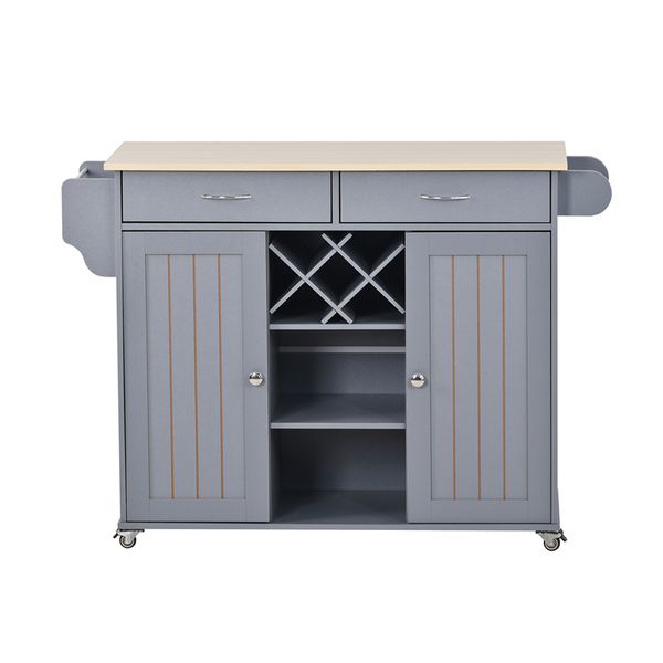 

good modern dining room kitchen island cart with two storage cabinets and four locking wheels wine racks two drawers spice rack white blue