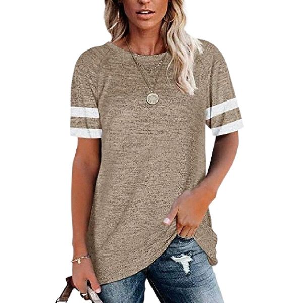 womens crewneck short sleeve shirts raglan striped color block baseball tee tunic khaki x8ud#, White
womens crewneck short sleeve shirts raglan striped color block baseball tee tunic khaki x8ud#, White