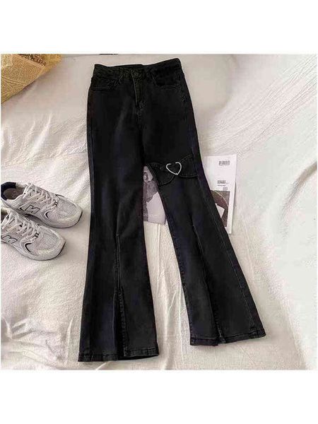 love decoration black slit flared denim pants women's summer new design simple high waist straight slim jeans female trousers t220728, Blue
love decoration black slit flared denim pants women's summer new design simple high waist straight slim jeans female trousers t220728, Blue