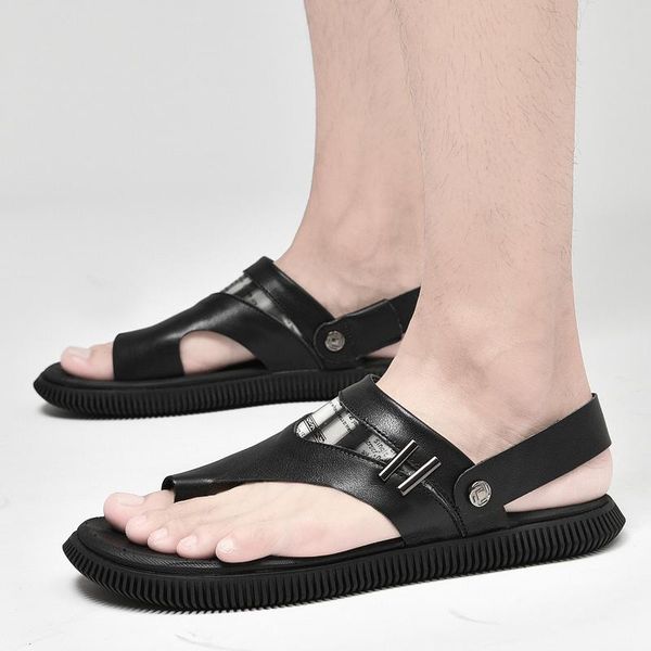 sandals 2022 retro men's summer beach casual shoes genuine leather gladiator flip flops men outdoor slippers male luxury, Black
sandals 2022 retro men's summer beach casual shoes genuine leather gladiator flip flops men outdoor slippers male luxury, Black