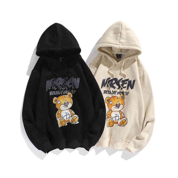 cartoon bear pullover men's korean fashion loose and versatile hip hop coat autumn brand hooded clothes, Black
cartoon bear pullover men's korean fashion loose and versatile hip hop coat autumn brand hooded clothes, Black