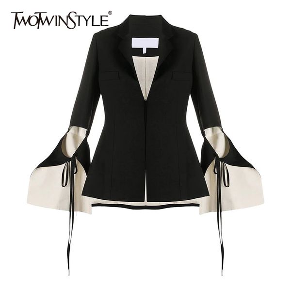 hollow out black blazer for women notched flare long sleeve lace up bowknot solid blazers female fashion 210423, White;black
hollow out black blazer for women notched flare long sleeve lace up bowknot solid blazers female fashion 210423, White;black
