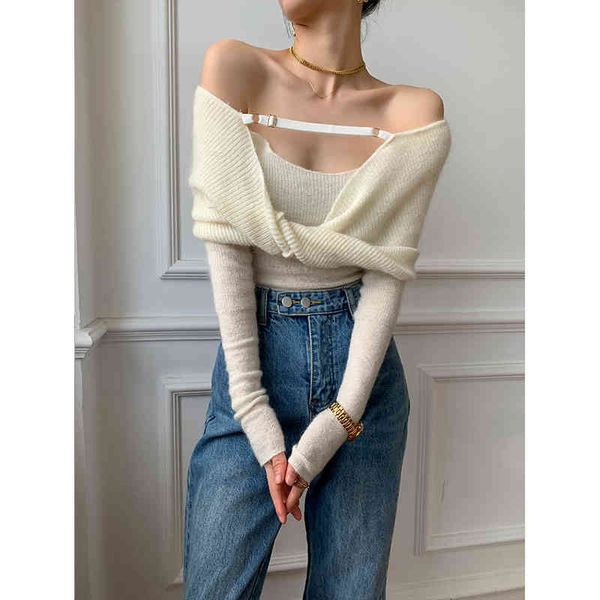 women's sweaters 2022 women's autumn feminine one shoulder design sweater yidian knitted off 72xg, White;black
women's sweaters 2022 women's autumn feminine one shoulder design sweater yidian knitted off 72xg, White;black