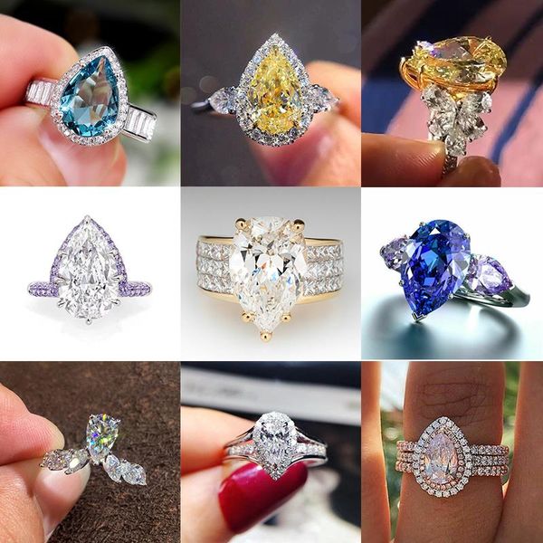 cluster rings gorgeous bridal wedding crystal pear cubic zirconia elegant accessories statement ring for women, Golden;silver
cluster rings gorgeous bridal wedding crystal pear cubic zirconia elegant accessories statement ring for women, Golden;silver