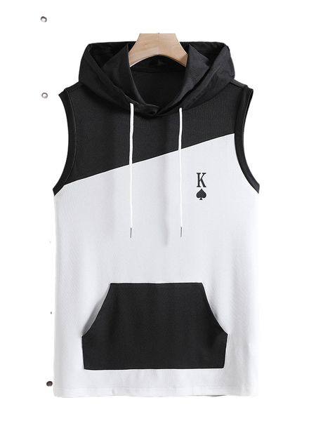 men color block playing card print kangaroo pocket hooded tank x4q7#, White;black
men color block playing card print kangaroo pocket hooded tank x4q7#, White;black