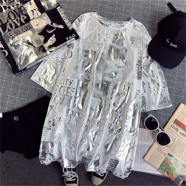 t shirt women shiny letters silver print short sleeve o neck fashion oversized casual summer femme t shirt women lj200815, White
t shirt women shiny letters silver print short sleeve o neck fashion oversized casual summer femme t shirt women lj200815, White