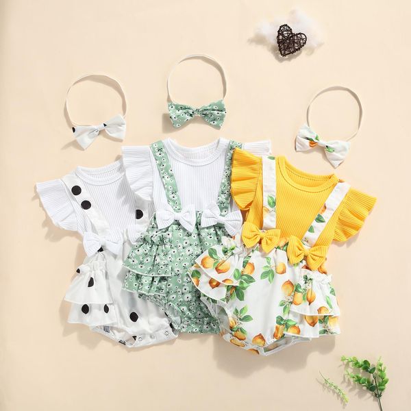 2pcs summer baby girl rompers newborn clothes toddler ruffle sleeve fruit floral dot printed jumpsuit with headband, Blue
2pcs summer baby girl rompers newborn clothes toddler ruffle sleeve fruit floral dot printed jumpsuit with headband, Blue