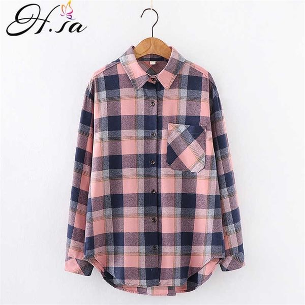 hsa women spring blouses turn down collar plaid casual long sleeve cotton chic streetwear loose harajuku shirts 210716, White
hsa women spring blouses turn down collar plaid casual long sleeve cotton chic streetwear loose harajuku shirts 210716, White
