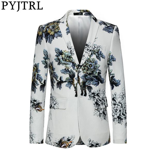 pyjtrl men quality fashion floral pattern slim fit casual suit jacket stage signers slim fit suit costume dress blazers 201104, White;black
pyjtrl men quality fashion floral pattern slim fit casual suit jacket stage signers slim fit suit costume dress blazers 201104, White;black