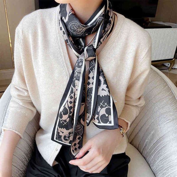 designer silk head bag hair scarf black white flower small silk female fashion decorative scarf spring and autumn thin hair binding, Blue;gray
designer silk head bag hair scarf black white flower small silk female fashion decorative scarf spring and autumn thin hair binding, Blue;gray