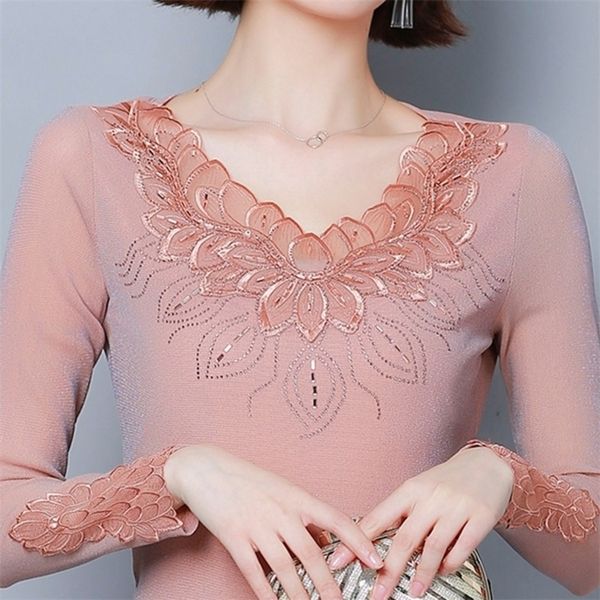 lace blouse bottoming fashion shirt slim autumn women long sleeve diamonds mesh blouse shirt blusas y200403, White
lace blouse bottoming fashion shirt slim autumn women long sleeve diamonds mesh blouse shirt blusas y200403, White