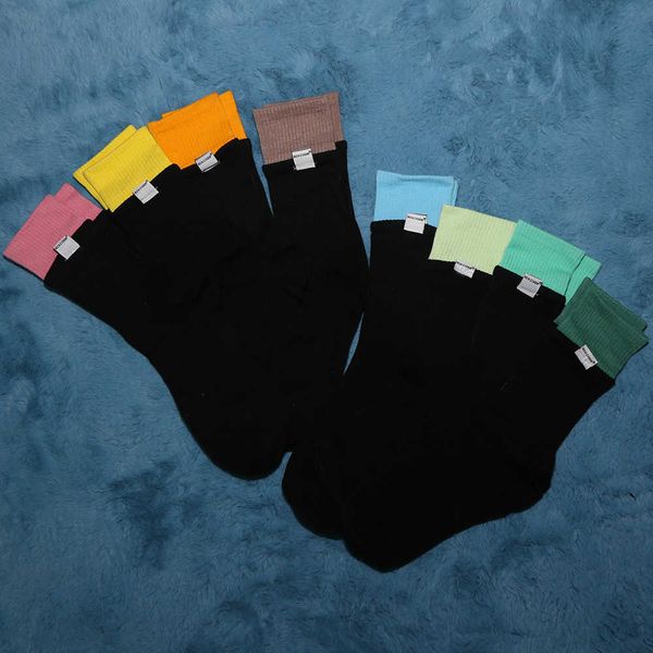 2 pairs of color double-layer sock mouth small label embroidered cotton sports tube socks men's and women's street fashion socks, Black
2 pairs of color double-layer sock mouth small label embroidered cotton sports tube socks men's and women's street fashion socks, Black